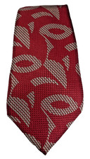 Strathmore Burgundy Red Tie Men's Silk Geometric Pattern Business Fashion