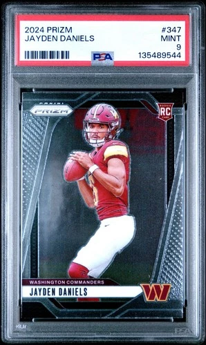 2024 Panini Prizm Jayden Daniels - Base PSA 9 - Commanders (RC)