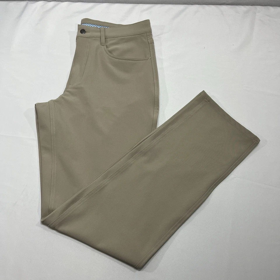 Pantalones FootJoy Beige Calce Atlético Golf Elastizados Rendimiento Poliéster Hombre’s 33x34 Foto 4 de 4