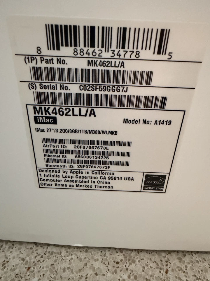 Apple iMac A1419  27" All in One Desktop Computer - MK462LL/A - (October, 2015) - Image 3 of 3