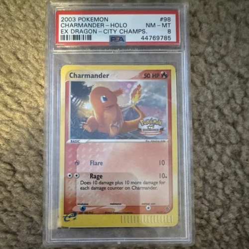 Pokémon Charmander 98/97 EX Dragon Secret Rare Holo City Champ PSA 8 50 HP