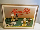 Vintage Framed Belgian Beer Advertising Sign Mena Pils (c)1961 Metal Frame