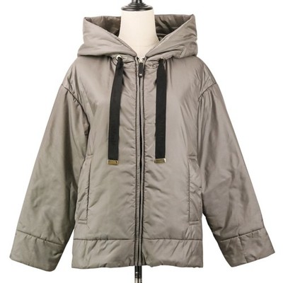 25AW Max Mara The Cube DARIA Padded Hooded Jacket Blouson, 36, Gray Women USED