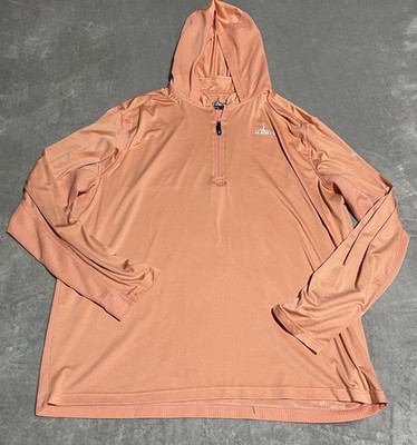Habitat Fishing Shirt Mens XL Orange Long Sleeve Hooded Performance Solar Factor