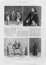 Original Old Antique Print Notes From Abyssinia Warriors Prelate