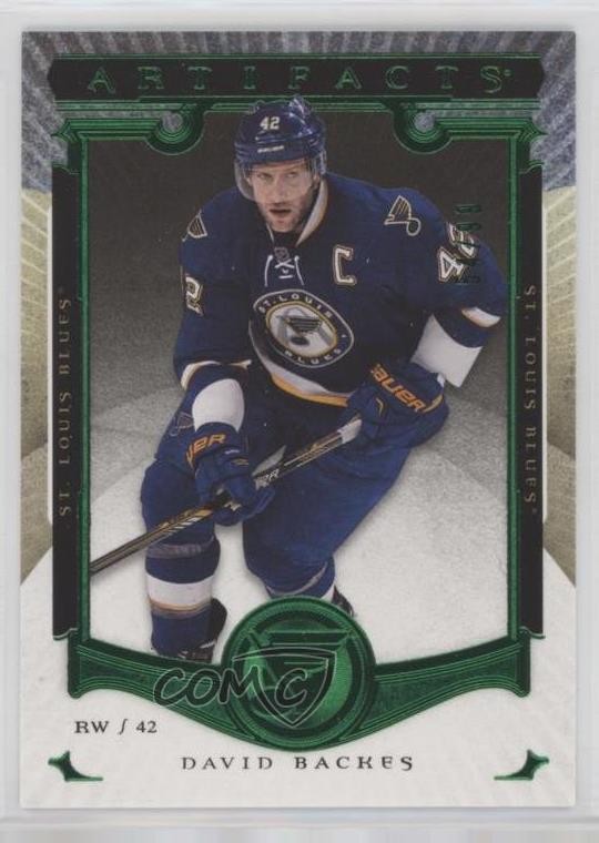 2015-16 Upper Deck Artifacts Emerald 54/99 David Backes #27 o1h