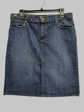 VTG Old Navy Y2K '06 Dark Wash Denim Pencil Skirt Size 12 Back Pleat READ