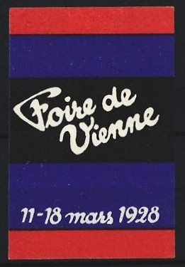 Reklamemarke Wien, Foire de Vienne 11-18 mars 1928, Schriftzug 
