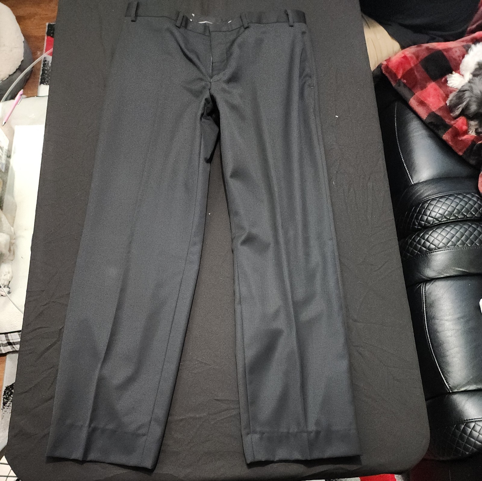 DKNY Wool Solid Black Suit (jacket and pants) - image 7