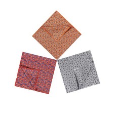 Men  s Paisley Print Silk Pocket Square 53CM 3 Colors 100 Silk Twill Hand Rolled