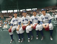 Johnny Sturm Joe Gordon Phil Rizzuto & Red Ro Colorized 8x10 Print-FREE SHIPPING