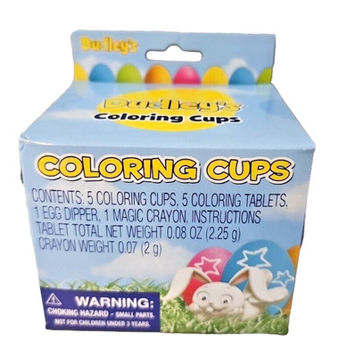 Colorful Dudley's Easter Egg Coloring Cups for Decorating Easter Eggs Dipper