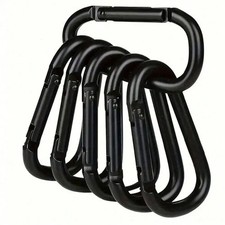 6 Pack Heavy Duty Carabiner Clip Screw Lock D Ring Keychain Hook
