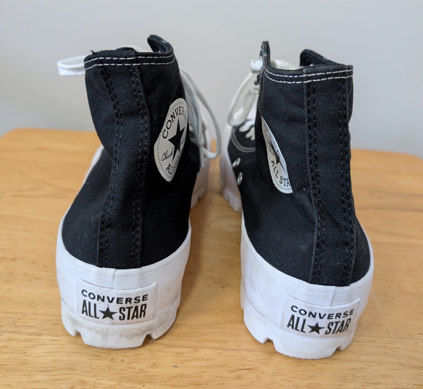 Converse All Star Chuck Taylor Black High Top Platform Shoes Womens Size 8.5 thumbnail 3