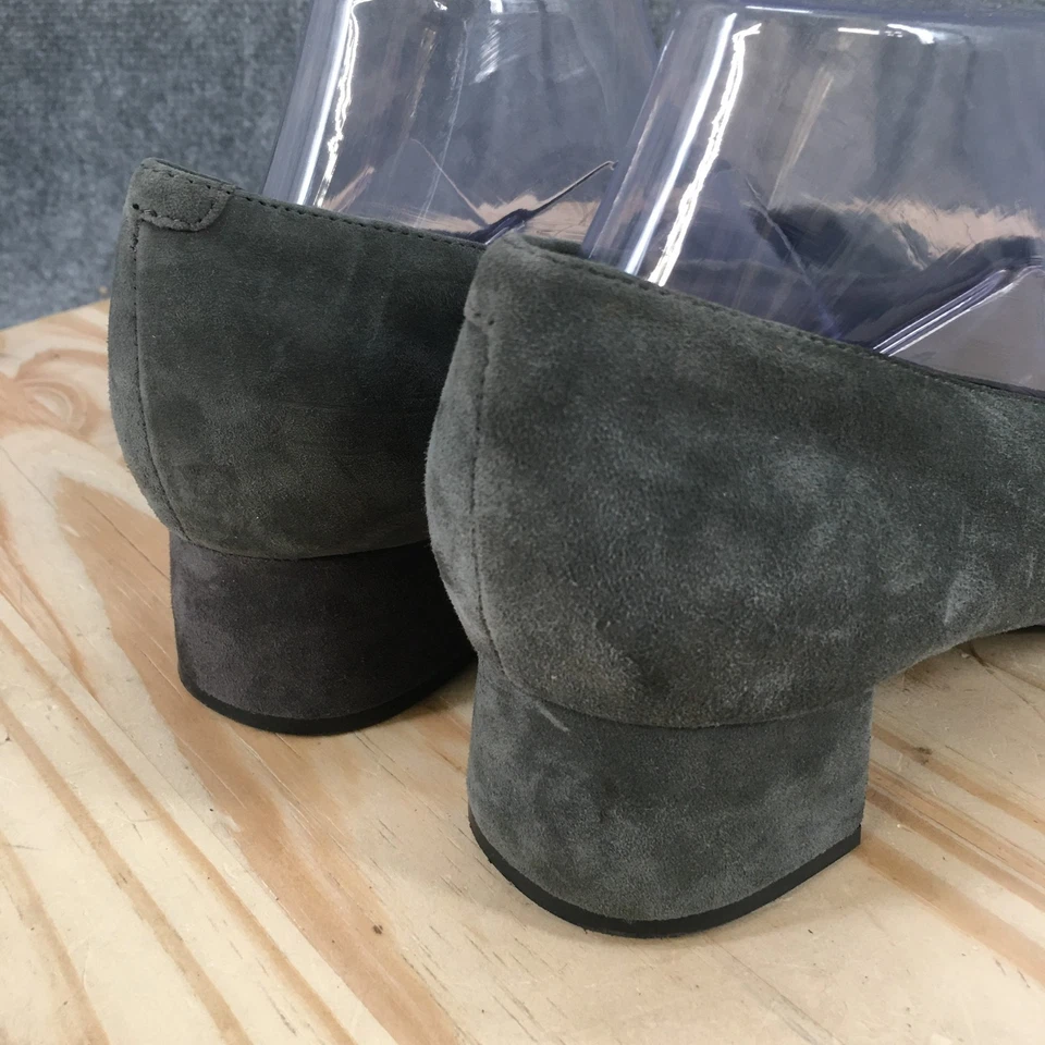 Zapatos de salón de vestir Hotters para mujer de 10 WW anchos gris gamuza sin cordones tacón de gatito Foto 4 de 4