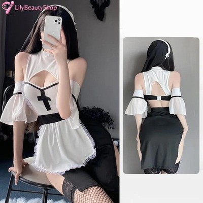 Sex Nun Cosplay Character Uniform Temptation Free Pure Desire Dress Fancy Suit