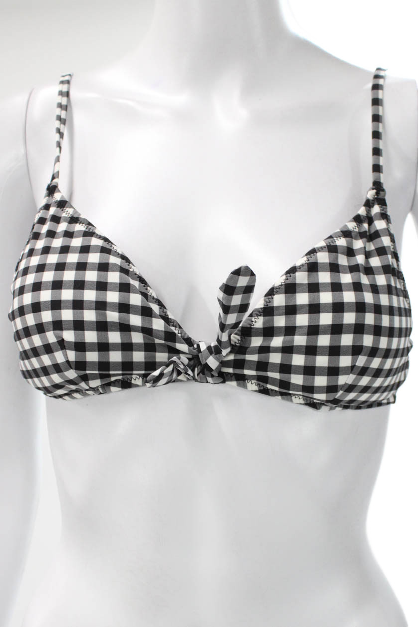 J Crew Womens Black Gingham Bikini Top Polyamide Size SFree Shipping in US $100+ Orders | $6.95 Orders Below