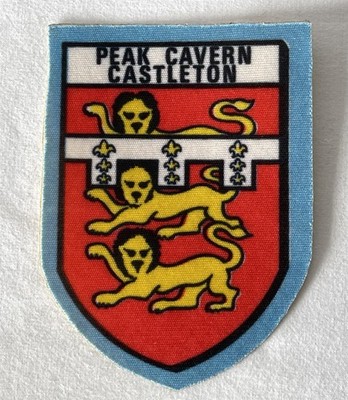 PEAK CAVERN CASTLETON Vintage Used Stick On Souvenir Printed Cloth Patch #89