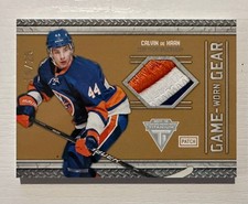  2011-12 Panini Titanium Game Worn Gear Patch Islanders #22 Calvin de Haan /25