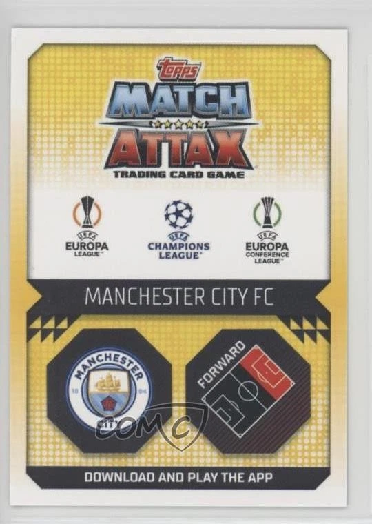 2022-23 Topps Match Attax UEFA Club Competitions Blue Burst Erling Haaland #LEBB - Image 2 of 2