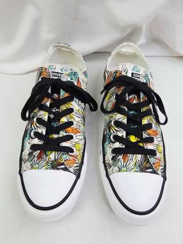 Sneakers Converse All Star taglia 7 donna floreali tacco basso pizzo logo moda - Foto 2 di 12