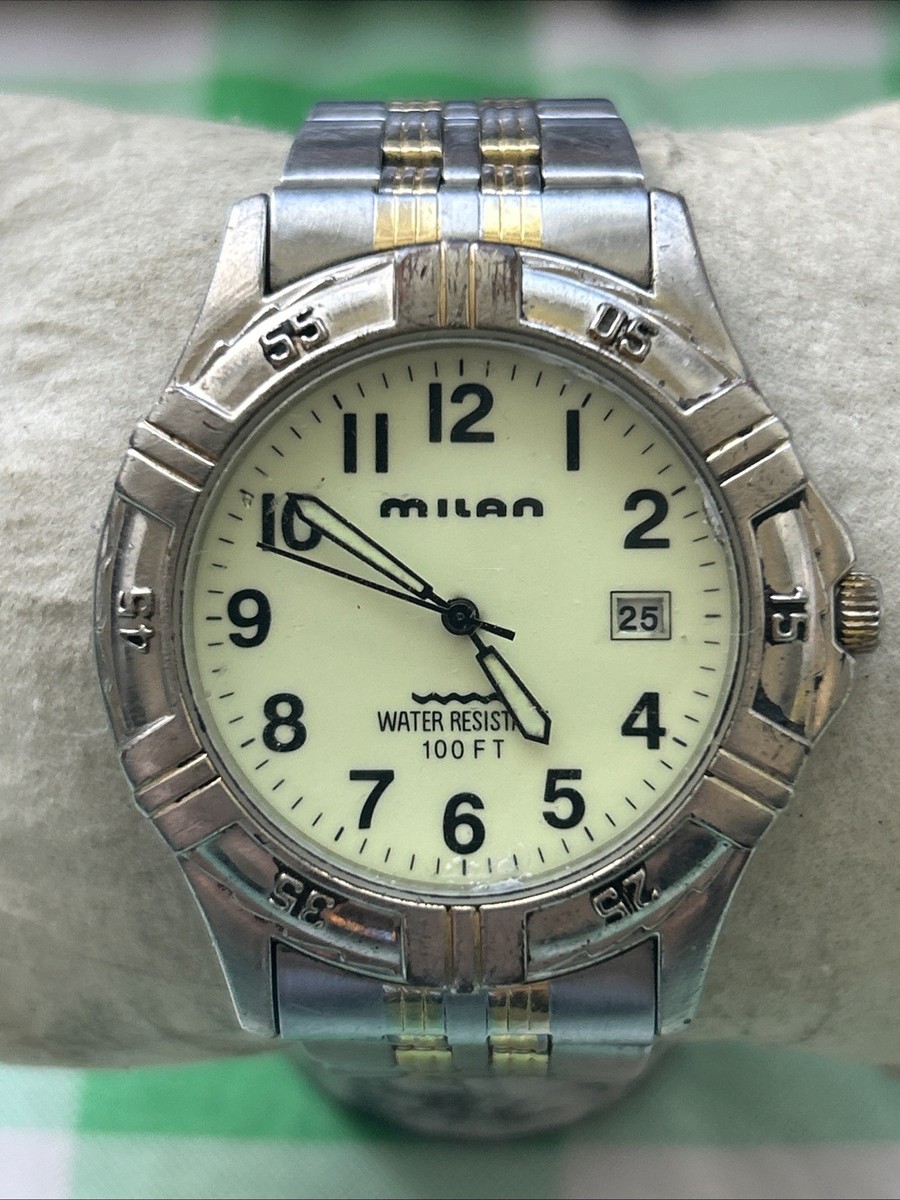 Milan Two Tone Glow In The Dark Dial Quartz Watch | eBay