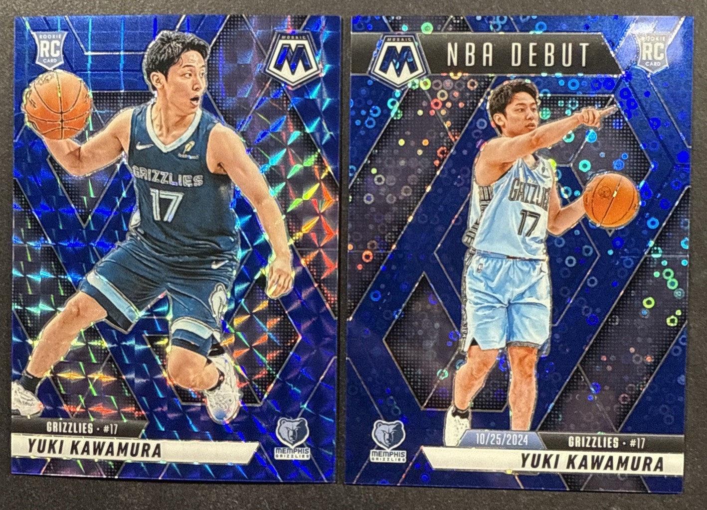 2024-25 Mosaic Yuki Kawamura #209 RC Blue /199 + Blue Fast Break Disco #/85
