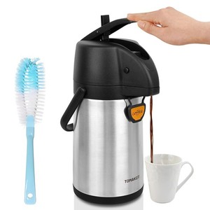 Airpot Coffee Dispenser with Pump - Insulated Stainless Steel Thermal Beverage