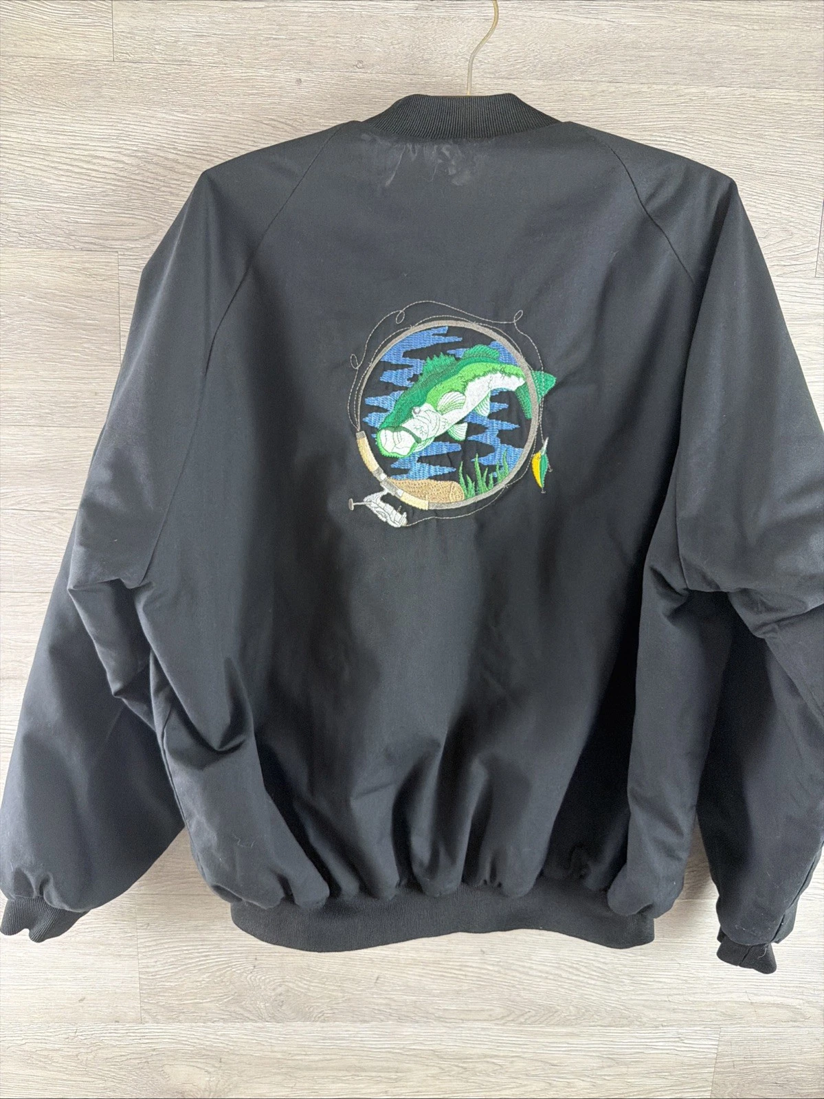 Westark Vintage Adult XL Country Bass Fish Embroidered Bomber Jacket USA