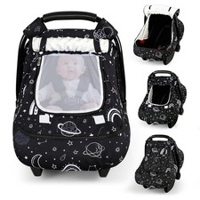 Winter Car Seat Cover Baby with Sunshade Dual Zipper Windows - Minky Bubble ...