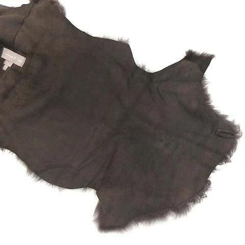 GUSHLOW & COLE кожи стриженный мех шаль шарф мокко серый сделано в Англии - Изображение 4 из 4