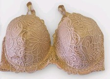 Pure Beauty Womens Bra Size 42D Light Pink Lace Lined Underwire Back Close