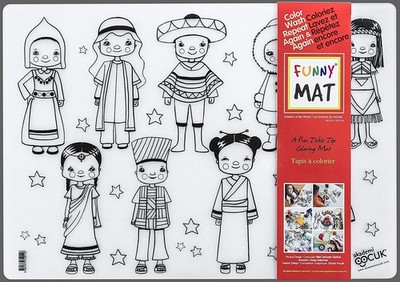 Funny Mat Table Top Coloring Mat - Children of the World - NEW