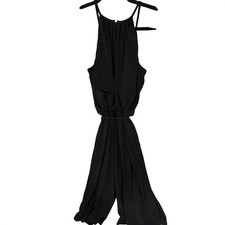 Black Halter Neck Sleeveless Wide Leg Jumpsuit Size 2