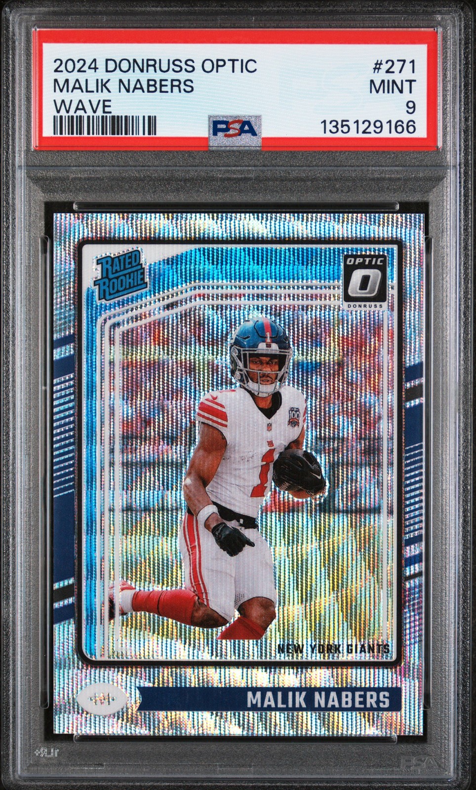 2024 PANINI DONRUSS OPTIC WAVE #271 MALIK NABERS ROOKIE RC 277/300 PSA 9