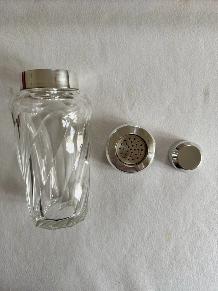 cocktail shaker vintage In Cristallo e argento - Immagine 2 di 4