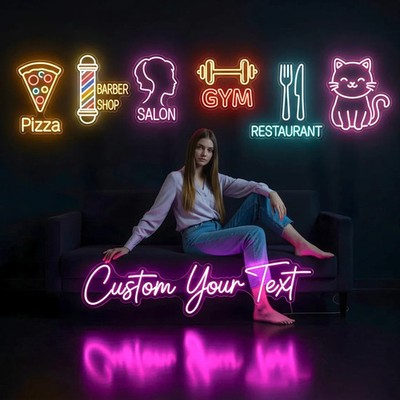 Personalized Neon Sign Custom LED Neon Name Sign Home Decor Logo Business Sign