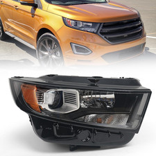 Halogen Headlight Assembly for Ford Edge 2015-2018 Black Headlamp Front Light Ri