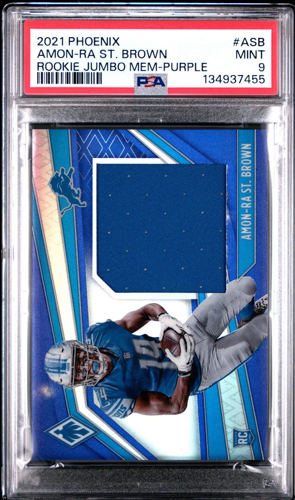 Amon-Ra St. Brown Panini Phoenix Rookie Jumbo Memorabilia #ASB Purple