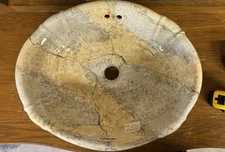 Vintage Painted Italian Porcelain Scalloped Drop In Sink Basin Garden Italy Hand