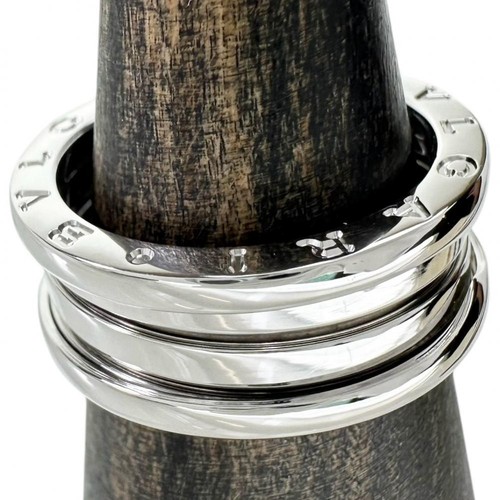 US 8.5 BVLGARI Men's items are also available Ring B-ZERO1 3 band K18WG whi... - Picture 2 of 8