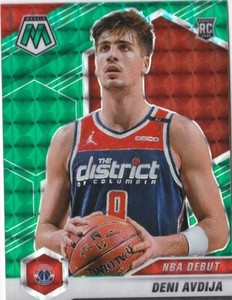 DENI AVDIJA NBA DEBUT GREEN ROOKIE MOSAIC BASKETBALL NBA 2020-21 WIZARDS