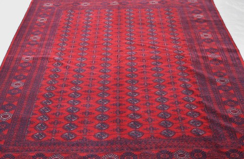 Alfombra de lana oriental vintage afgana persa Bokhara 7x10 anudada a mano - Imagen 3 de 10