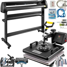 VEVOR 8 In 1 Heat Press Sublimation Machine 53" Vinyl Cutter/Plotter Cutting