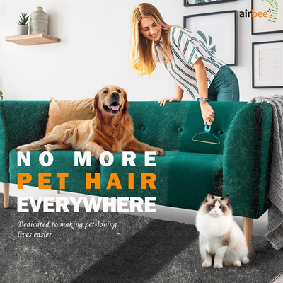 Pet Hair Remover 3-Pack Set - Copper & Silicone Scrapers For Furniture, Carpet, And Clothes