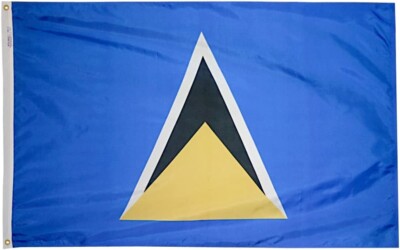 ST LUCIA INTERNATIONAL COURTEY FLAG  12x18'' Annin 197221 WE NYL-GLO Seaworthy