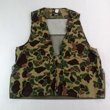 Vintage Field And Fireside Camo Vest Hunting Fishing