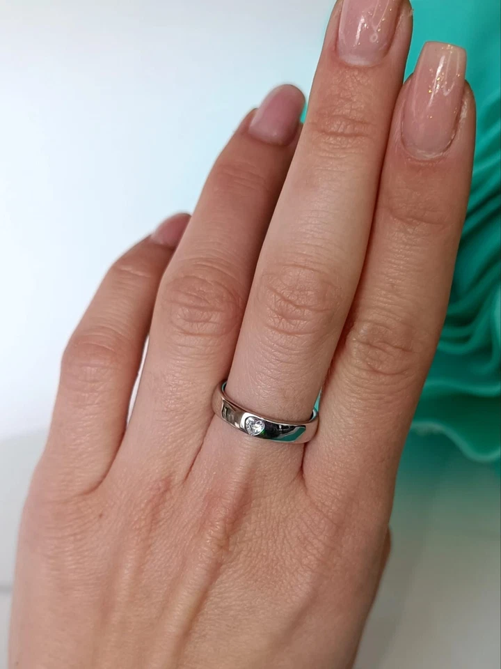 Anello fedona " sei il mio cuore " con punto luce a cuore in argento 925 e zirco - Immagine 3 di 4