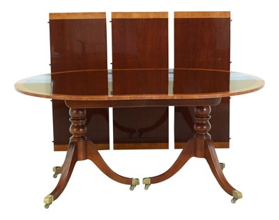L48636ec Baker Oblong Yew Wood Banded Mahogany Dining Room Table Ebay