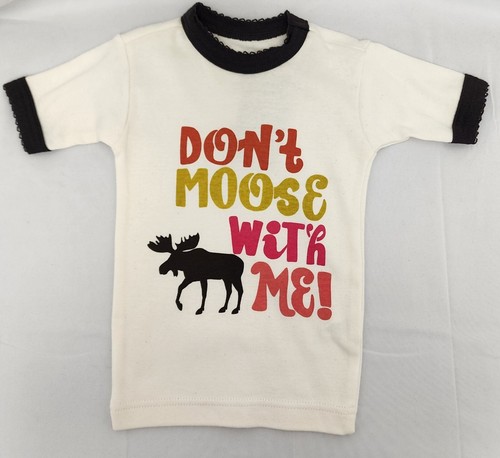 Lazy One Kids Pajama Set "Dont Moose" Pink SS Shirt & Pants. PJ's. Sz 3T, 10 - Picture 2 of 7